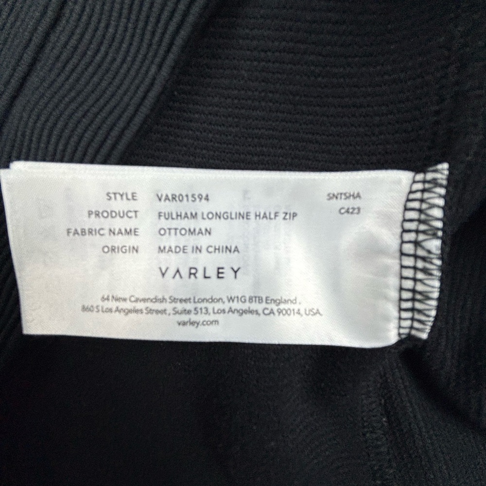 Varley | Fulham Longline 1/2 Zip | Black | Large | Excellent condition‎ - Picture 5 of 7